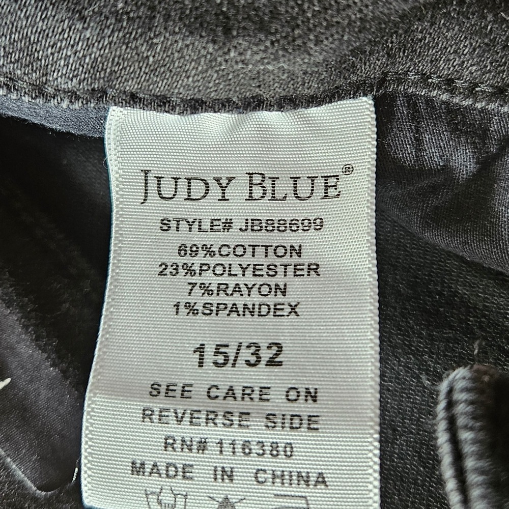 Judy‎ Blue Los Angeles Black Flare Jeans Womens Size 15/32 Frayed Hem Denim - Picture 8 of 12